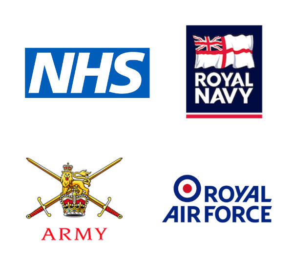 We offer special discounts to NHS, Army, Navy and Air Force personnel